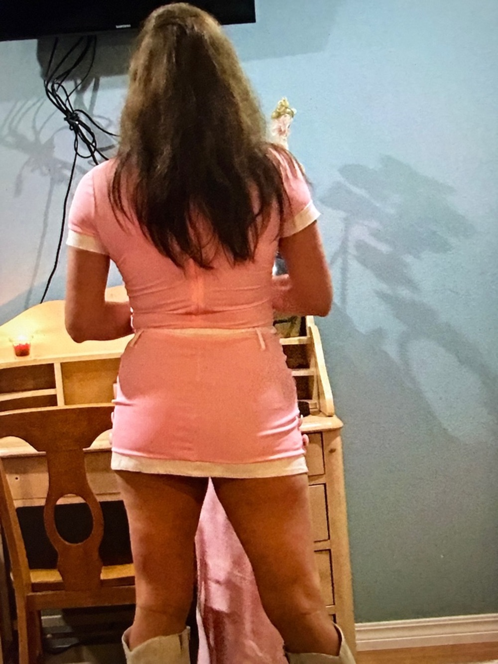 Forplay Pink & White Retro Flight Attendant Chemise Costume - Picture 11 of 12